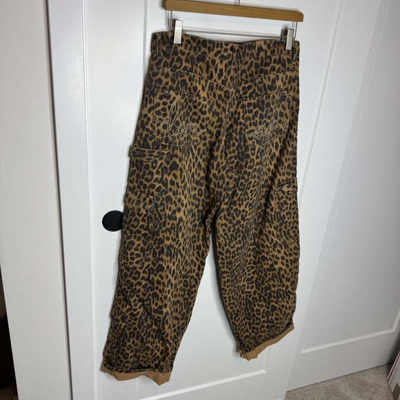 Damson Madder Cargo Denim Jeans Leopard Print Loose Baggy Fit Size 12 - Picture 7 of 8
